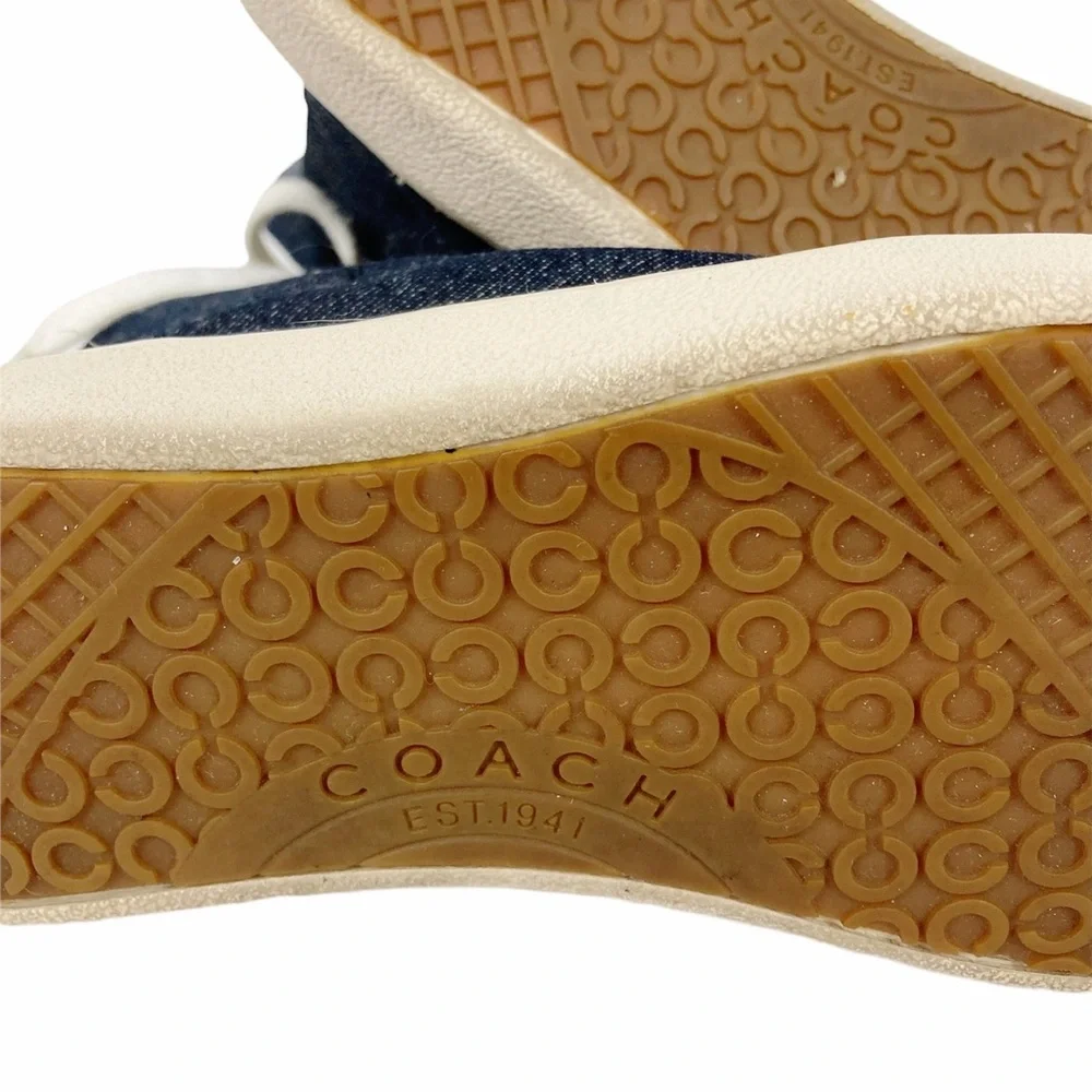 Coach Denim High Top Erikka Sneakers Size 6.5